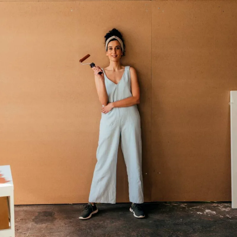 Woman about to decorate after putting things in storage