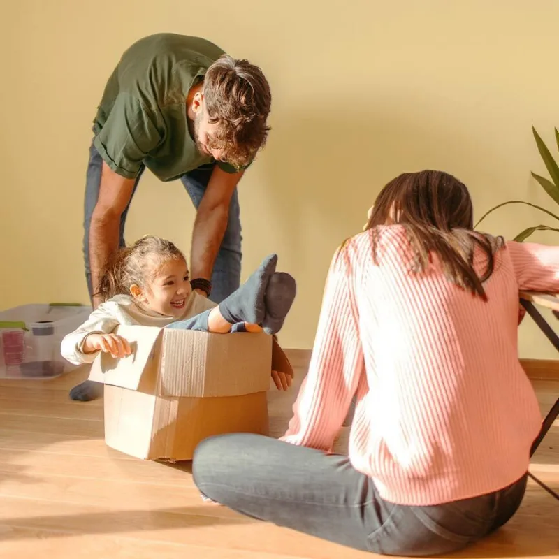 Family having cleared space using self storage